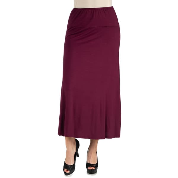 Womens 24/7 Comfort Apparel Elastic Waist Maxi Skirt