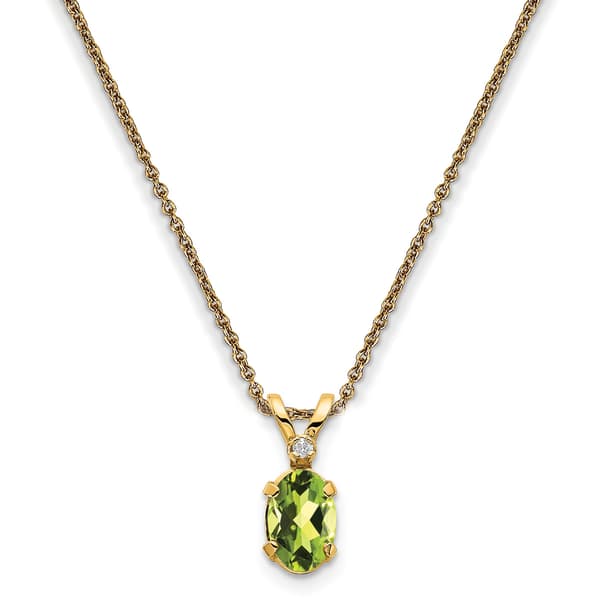 Gemstone Classics(tm) 14kt. Yellow Gold August Birthstone Necklace - image 