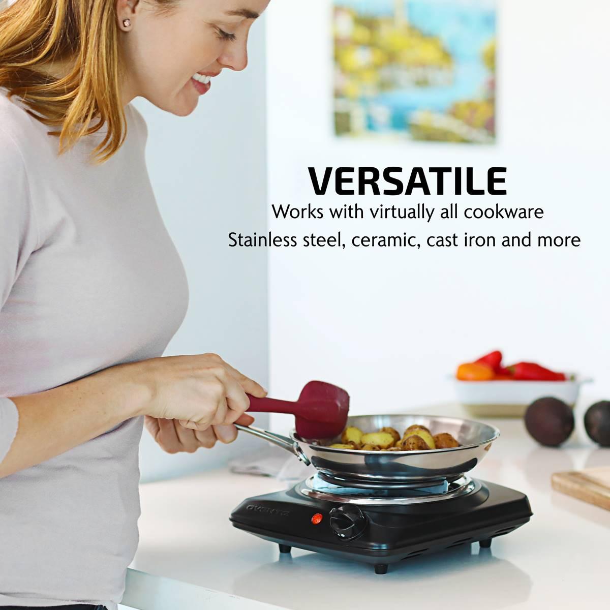 Ovente Electric Single Coil Burner 6in. Hot Plate Cooktop - Black