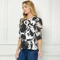 Womens Sara Michelle Elbow Chiffon Sleeve Floral Keyhole Blouse - image 3