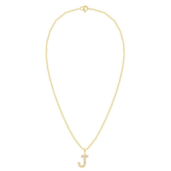 Nova Star® Gold-Plated Lab-Grown Diamond Initial J Pendant