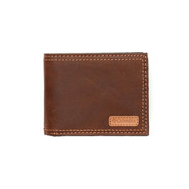 Mens Columbia RFID Passcase Wallet w/ Vachetta Leather