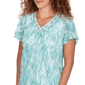 Womens Heart''s of Palm Fresh Start V Neck Flutter Sleeve Blouse - image 5