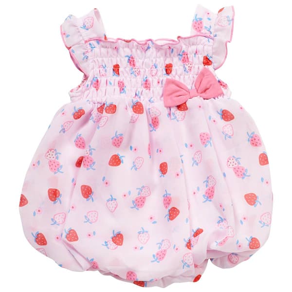 Baby Girl &#40;NB-9M&#41; bon bebe&#40;R&#41; Strawberry Chiffon Bubble Bodysuit - image 