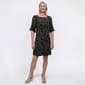 Womens Harper 241 Elbow Sleeve Boat Neck Floral Shift Dress-Brown - image 1