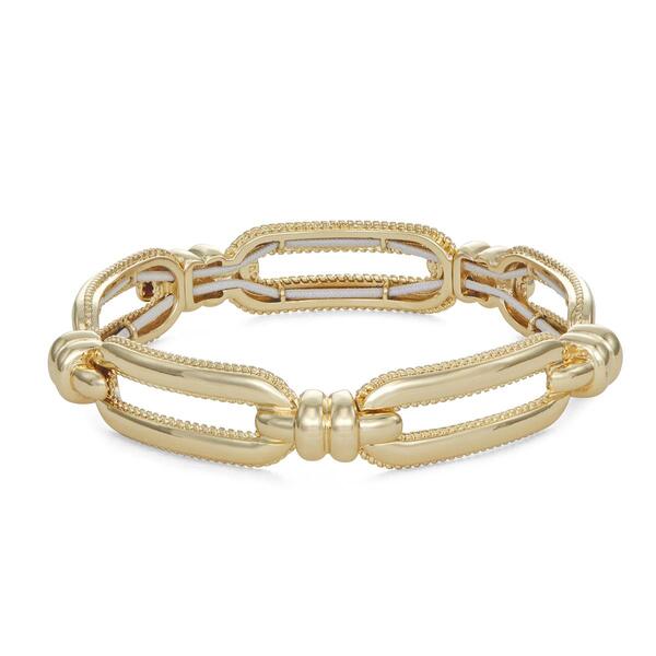 Napier Gold-Tone Link Stretch Bracelet - image 