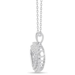 Nova Star® Sterling Silver Lab Grown Diamond Heart Pendant