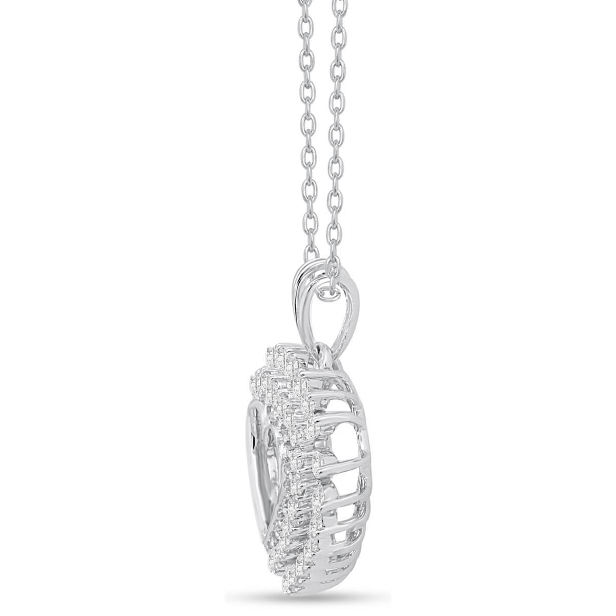 Nova Star® Sterling Silver Lab Grown Diamond Heart Pendant