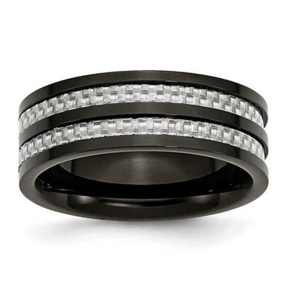 Mens Endless Affection&#40;tm&#41; 8mm Black IP-Plated Wedding Band - image 