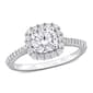 Sterling Silver 1 3/8ctw. Created White Morganite Halo Ring - image 1