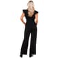 Juniors Crystal Doll Scuba Crepe Flutter Sleeve Jumpsuit - image 2