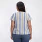 Plus Size Preswick & Moore® Short Flutter Sleeve Stripe Blouse - image 2