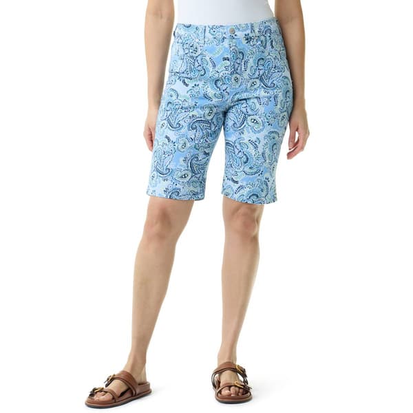 Petite Gloria Vanderbilt Amanda Paisley Bermuda Shorts