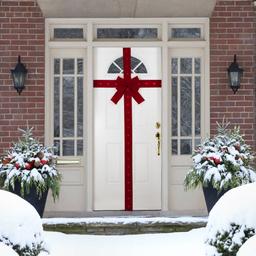 Northlight Seasonal Pre-Lit Red Velvet Christmas Door Bow