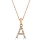 Diamond Classics(tm) 14kt. Rose Gold Initial A Letter Necklace - image 1
