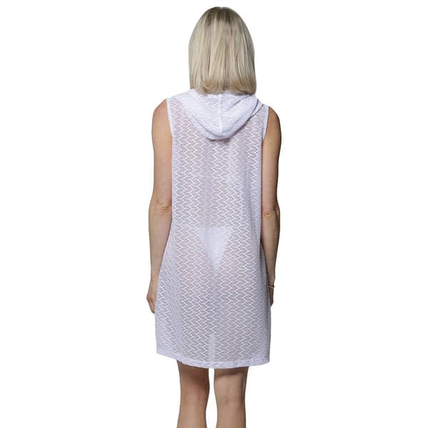 Womens J Valdi Escala Sleeveless Button Down Hoodie Swim Cover Up