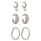 Design Collection 3pr. Acrylic Pearl Wire Hoop Earrings Set - image 1