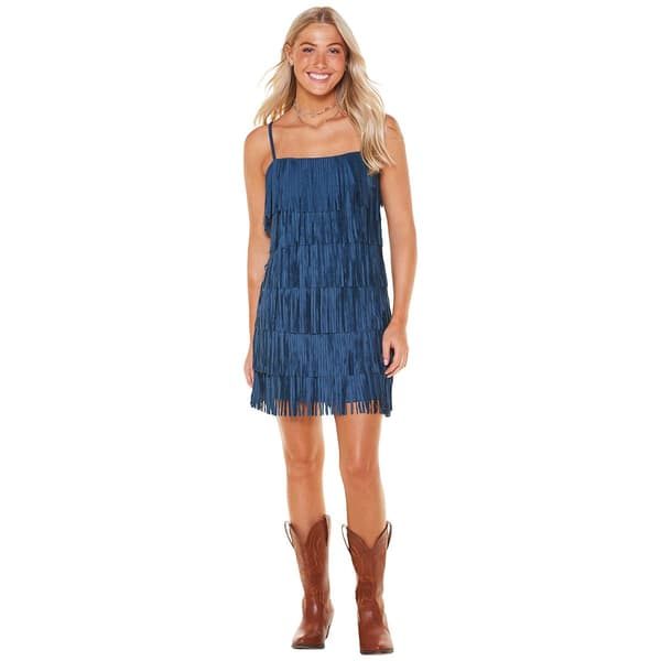 Juniors Trixxi Suede Fringe Sheath Dress