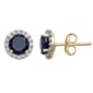 Gemstone Classics(tm) Blue & White Sapphire Halo Earrings - image 1