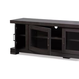 Baxton Studio Viveka 70in. Wood TV Cabinet with 2 Glass Doors