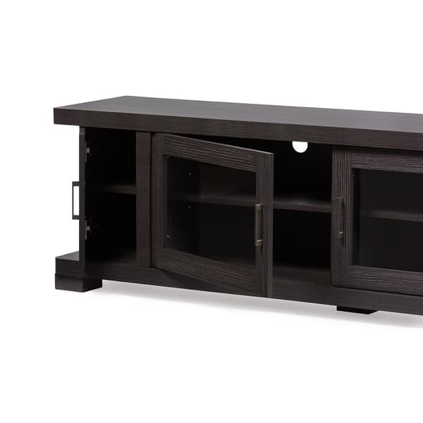 Baxton Studio Viveka 70in. Wood TV Cabinet with 2 Glass Doors