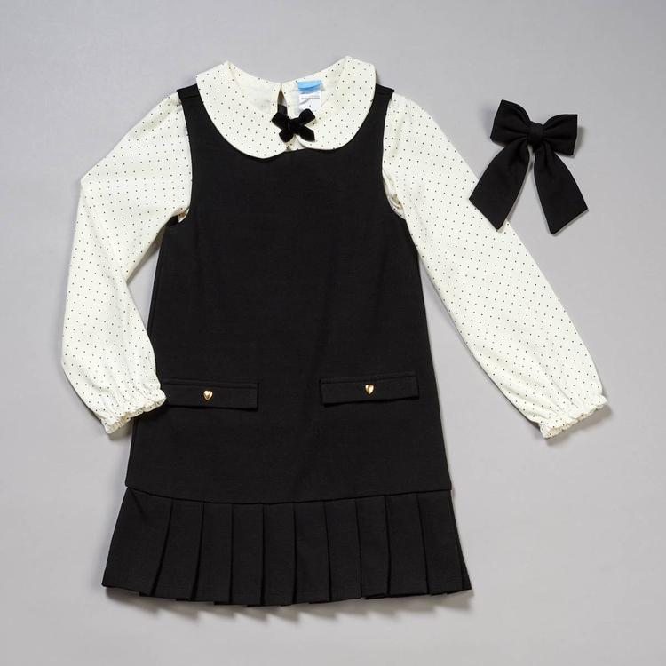 Girls (4-6x) Draper James 2pc. Pleated Jumper w/ Dot Top