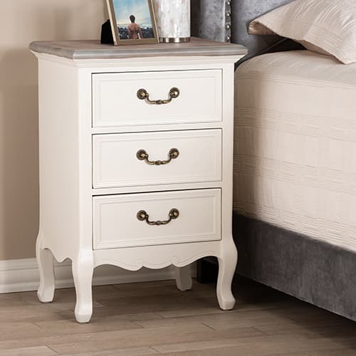 Baxton Studio Capucine 3 Drawer Wood Nightstand