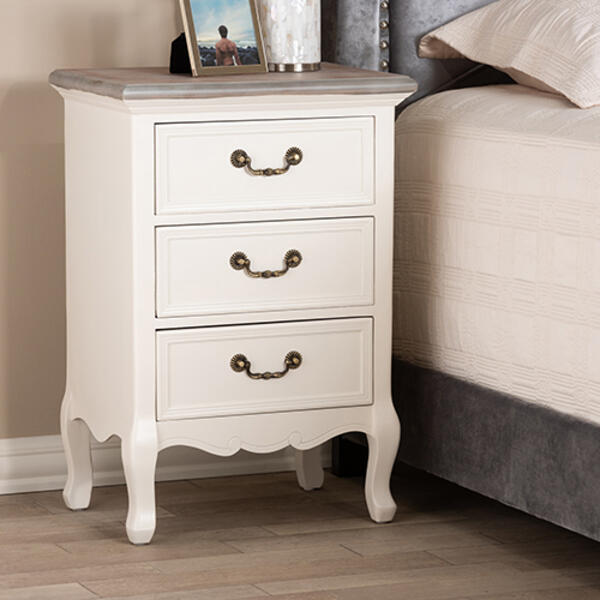 Baxton Studio Capucine 3 Drawer Wood Nightstand - image 