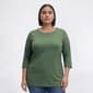 Plus Size Hasting & Smith 3/4 Sleeve Scallop Neck Tee - image 1