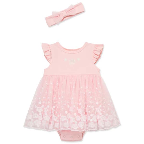 Baby Girl &#40;3-12M&#41; Little Me&#40;R&#41; Floral Mesh Skirt Bodysuit Dress