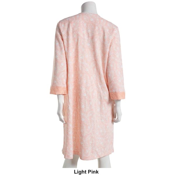 Womens Peace Love & Dreams Leaf Elbow Sleeve 39" Zip Robe
