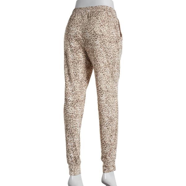 Womens Nicole Miller Studio Leopard Jogger Pajama Pants