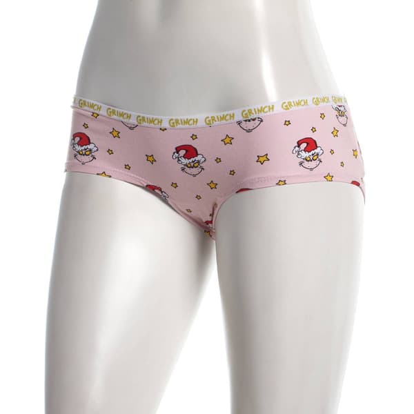 Juniors Grinch Licensed Grinch Face & Stars Hipster Panties
