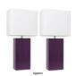 Elegant Designs&#8482; Modern Leather Table Lamps - Set of 2 - image 12