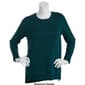 Womens Retrology Crew Neck Button Sleeve Side Slit Sweater - image 17