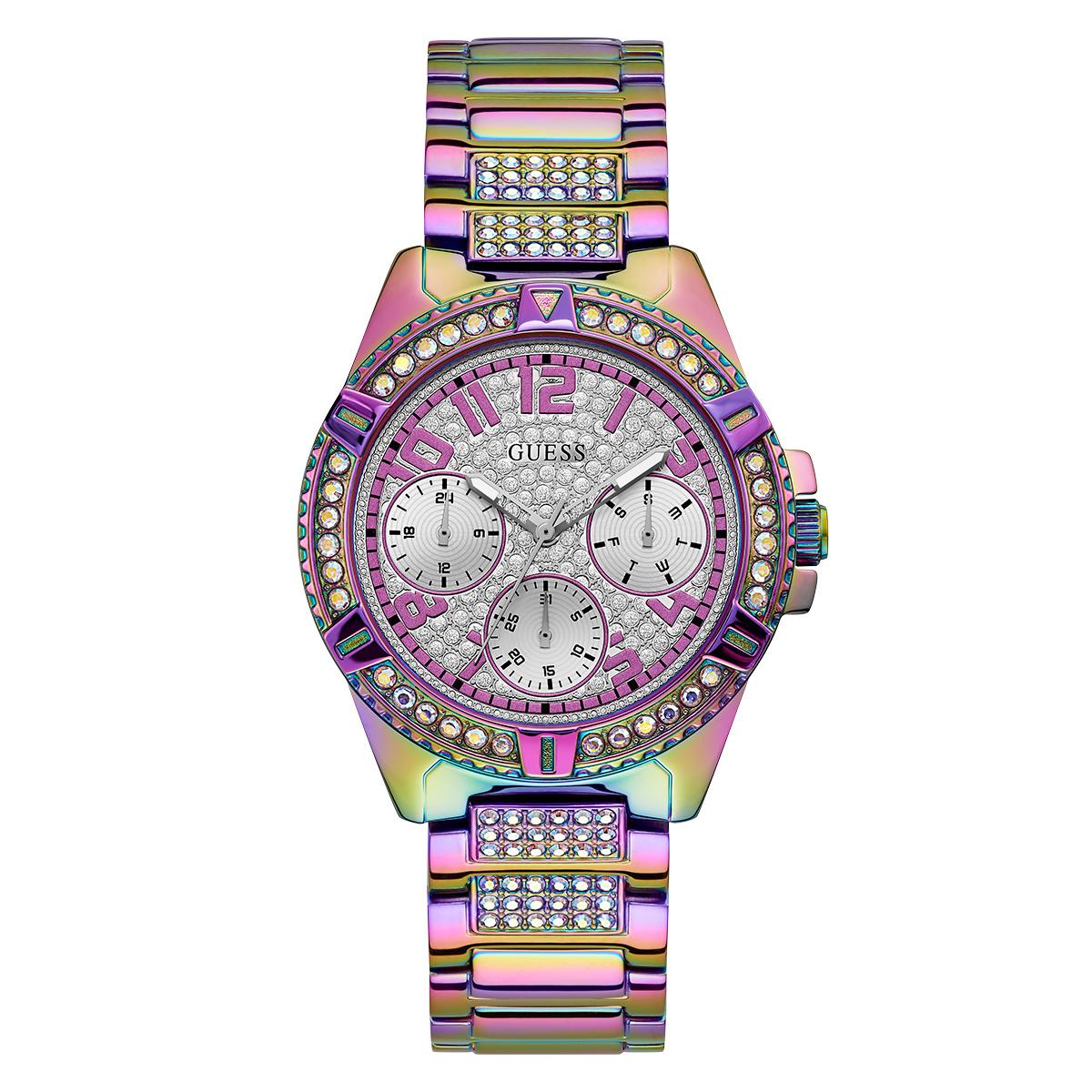 Womens Guess Silver/Purple Dial Watch - GW0044L1