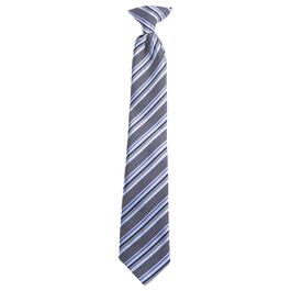 Boys Bill Blass Striped Clip On Tie - Black/Blue