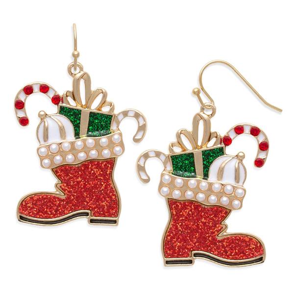 Santa Boot Filled With Presents Earrings - image 