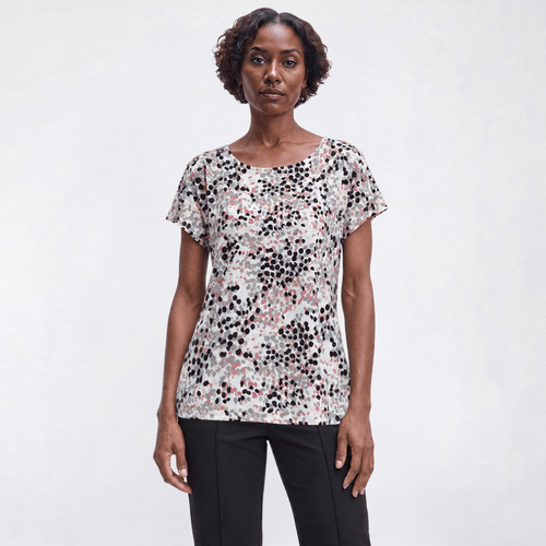 Womens Emily Daniels Short Sleeve Dot Button Shoulder Blouse - image 
