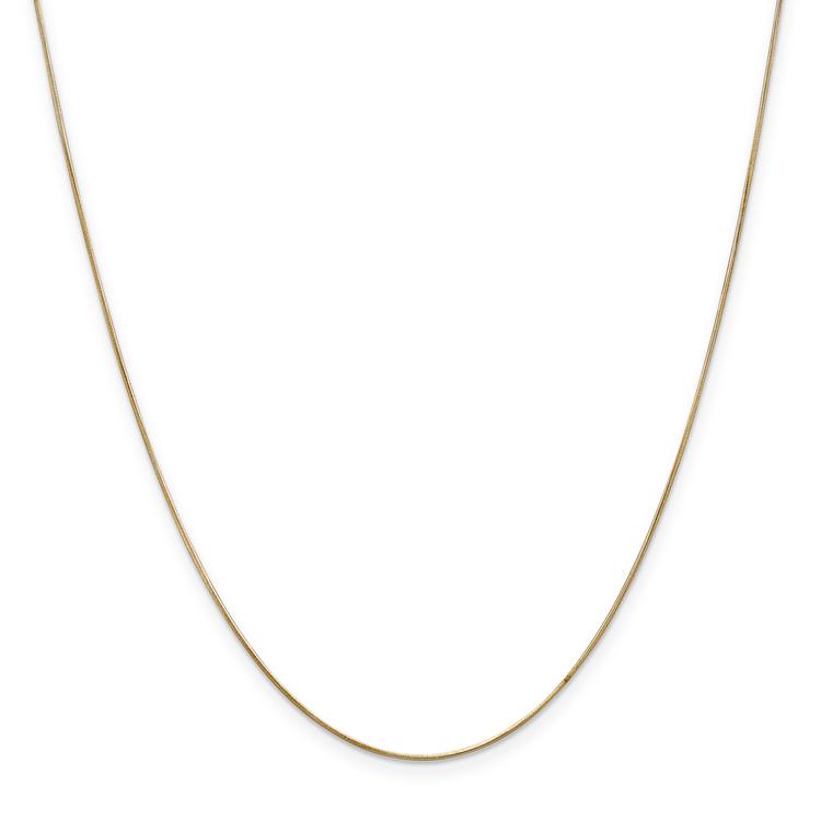 Unisex Gold Classics(tm) .65mm. 14k Gold Round Snake Chain Necklace