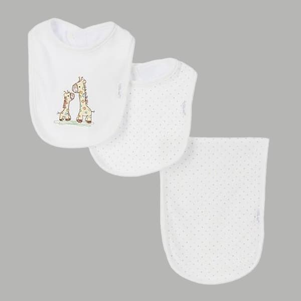 Baby Unisex Little Me(R) Giraffe Bib & Burp Cloth Set - image 