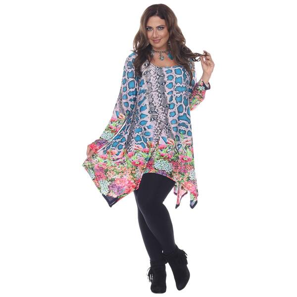 Plus Size White Mark&#40;R&#41; Marlene Printed Tunic - image 