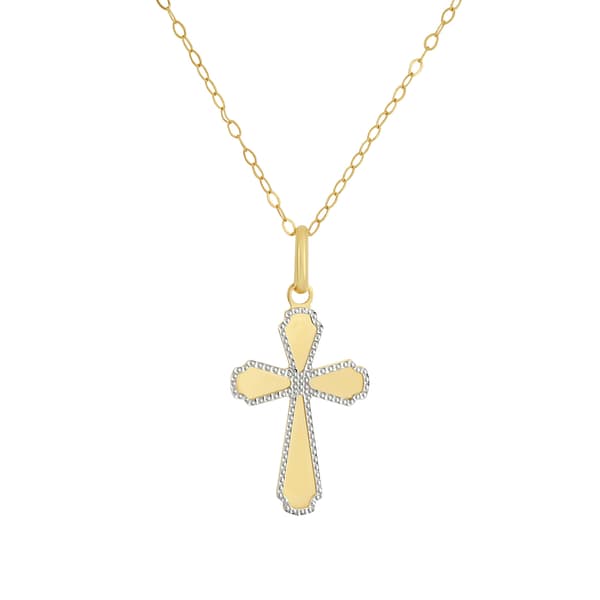 10kt. Two-Tone Gold Byzantine Cross Pendant - image 