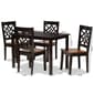 Baxton Studio Nicolette Two-Tone Dark Brown Wood 5pc. Dining Set - image 9