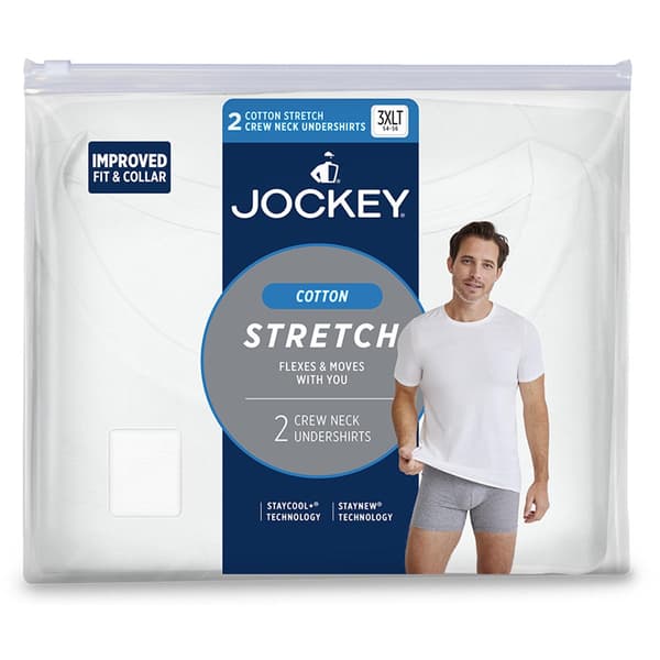 Mens Big & Tall Jockey&#174; Cotton Stretch Crew Neck Undershirt