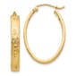 Gold Classics&#40;tm&#41; 14k Satin & Diamond Cut Oval Hoop Earrings - image 1