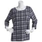 Womens Emily Daniels 3/4 Sleeve Brushed Plaid Blouse - image 1