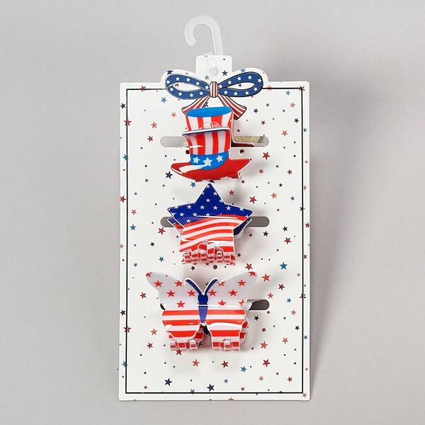 Womens Fantasia 3pk. Americana Claw Clips - image 