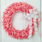 Northlight Pre-Lit Flocked Pink Artificial Christmas Wreath - image 1