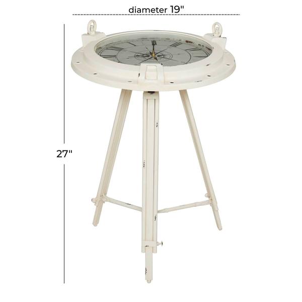 9th & Pike® White Metal Coastal Accent Table